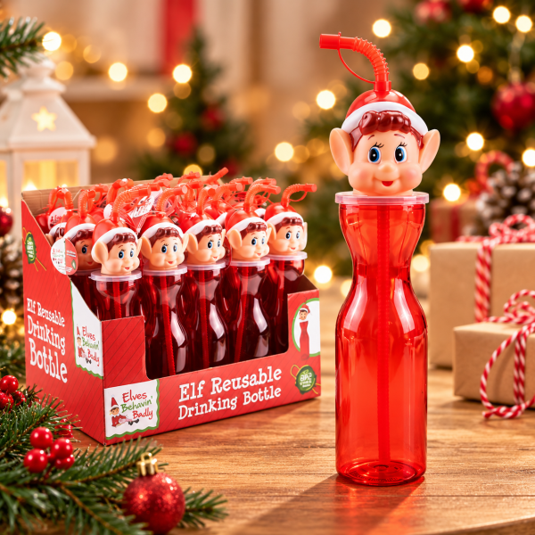 Festive Elf Reusable Bottle Display